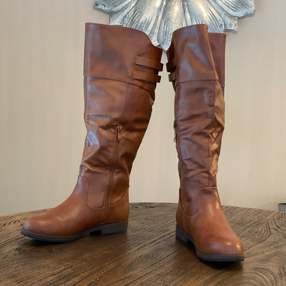 Journee Collection Brown Over the Knee Boots